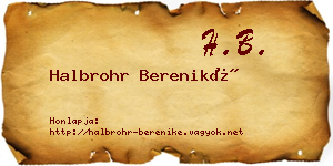 Halbrohr Bereniké névjegykártya